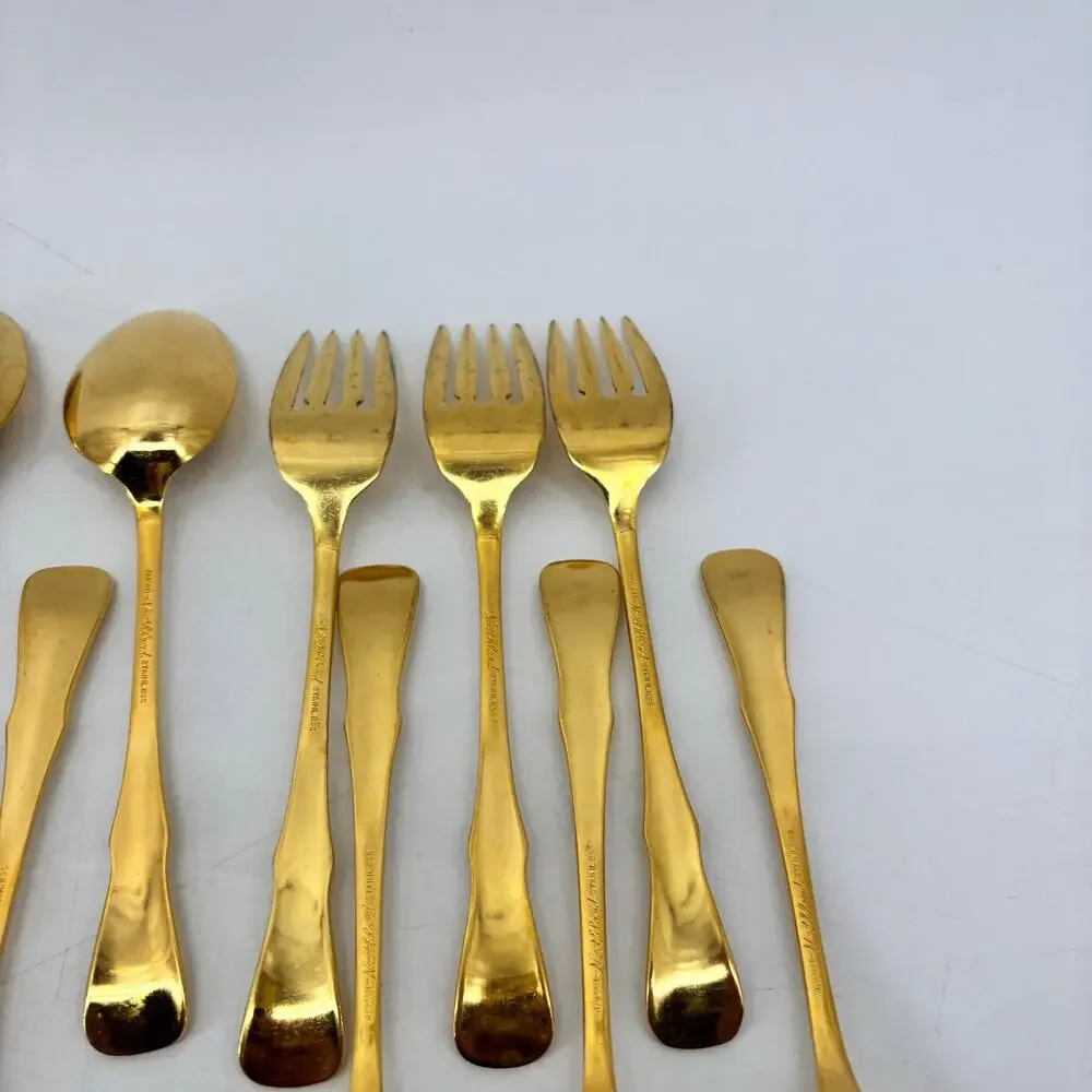 Northland Stainless Gold Spoons Forks Japan 18 Pcs Cottagecore